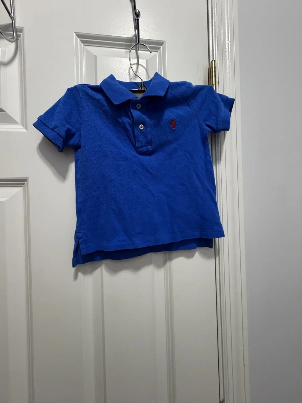 Ralph Lauren Kids Polo Shirt in Bright Blue with Red Logo size 24 months